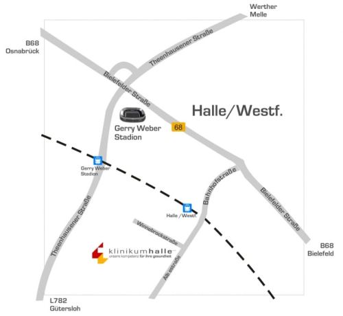 Bild der Anfahrtsskizze Klinikum Bielefeld Halle Westfalen Bild der Anfahrtsskizze Klinikum Bielefeld Halle Westfalen