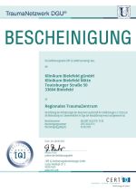 Zertifikat TraumaZentrum DGU